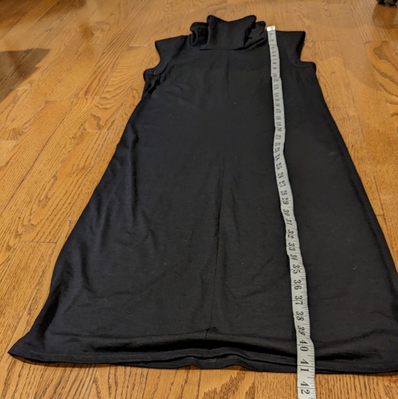 HELMUT LANG Black Wool Cowl Neck Shift Midi Dress size 10 - Picture 8 of 8